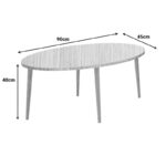 Τραπέζι σαλονιού Barton pakoworld επιφάνεια σε φυσική απόχρωση με καρυδί πόδι 90x45x40εκ - Image 6