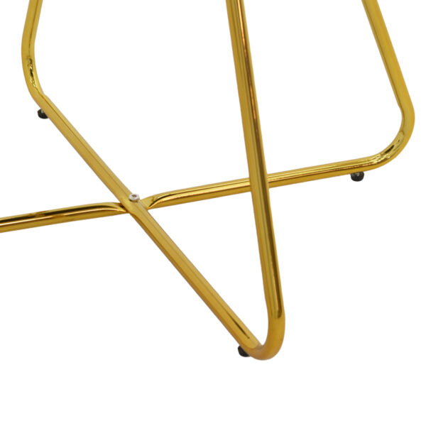 Καρέκλα Valentina pakoworld μπεζ βελούδο-χρυσό πόδι 65x60x82εκ - Image 8