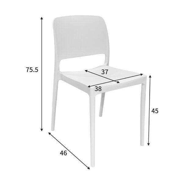 Καρέκλα Fenxy pakoworld pp σε λευκή απόχρωση 38x42x77εκ - Image 9