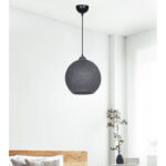 Φωτιστικό οροφής μονόφωτο Leshia pakoworld Ε27 γκρι Φ26x26εκ - Image 2