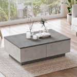 Τραπέζι σαλονιού Thunder pakoworld ανθρακί antique-γκρι antique 90x60x31.5εκ - Image 3