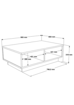 Τραπέζι σαλονιού Thunder pakoworld ανθρακί antique-γκρι antique 90x60x31.5εκ - Image 6