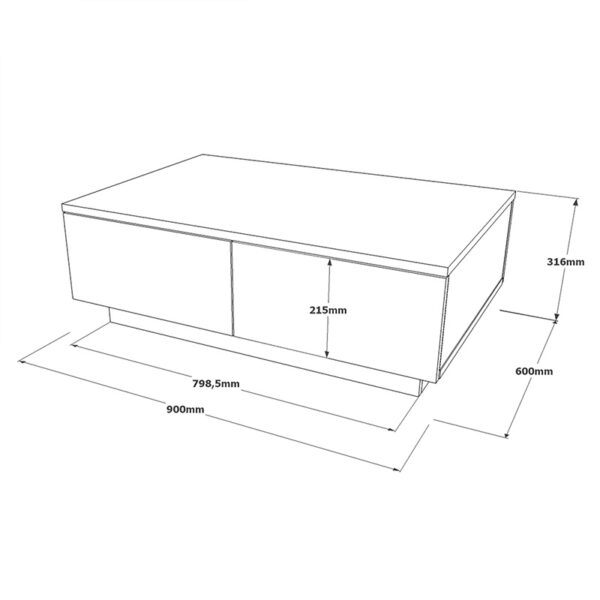 Τραπέζι σαλονιού Thunder pakoworld ανθρακί antique-γκρι antique 90x60x31.5εκ - Image 5