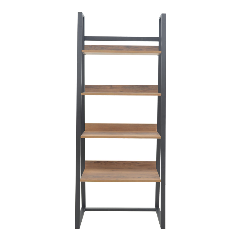 197-000064-1 Βιβλιοθήκη Ryder pakoworld καρυδί-μαύρο 75x36x185εκ - Image 2