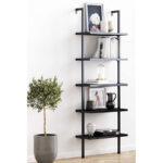 Ραφιέρα τοίχου Harris pakoworld σε μαύρη απόχρωση 60x22x200εκ - Image 2