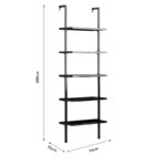 Ραφιέρα τοίχου Harris pakoworld σε μαύρη απόχρωση 60x22x200εκ - Image 3