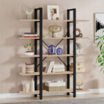 Βιβλιοθήκη Esthon pakoworld φυσικό-μαύρο μέταλλο 120x28x184εκ - Image 2