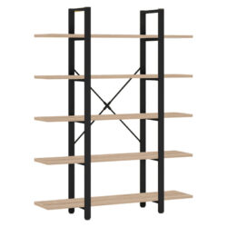 Βιβλιοθήκη Esthon pakoworld φυσικό-μαύρο μέταλλο 120x28x180εκ