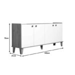 Μπουφές Lethak pakoworld σε oak-λευκή απόχρωση 180x41x78εκ - Image 4