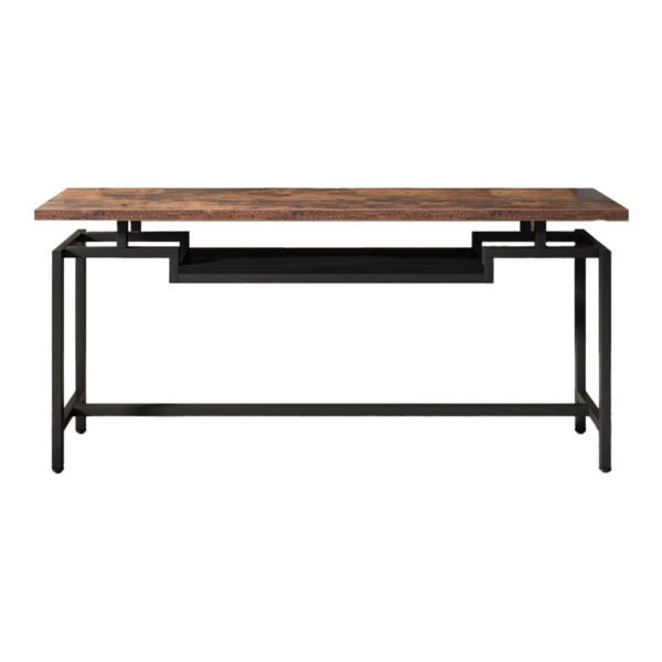Κονσόλα Onole pakoworld σε καρυδί - μαύρο μέταλλο 180x35x82εκ - Image 4