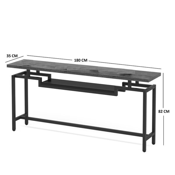 Κονσόλα Onole pakoworld σε καρυδί - μαύρο μέταλλο 180x35x82εκ - Image 5