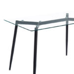 Τραπεζαρία Quana-Parker pakoworld σετ 5τεμ γυάλινο διάφανο-μαύρο πόδι 120x70x75cm - Image 7