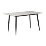Τραπεζαρία Aurora I-Gustas pakoworld σετ 5τεμ sintered stone-μαύρο-λευκό 120x60x75εκ - Image 5