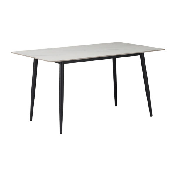 Τραπεζαρία Aurora I-Gustas pakoworld σετ 5τεμ sintered stone-μαύρο-λευκό 120x60x75εκ - Image 5