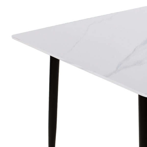 Τραπεζαρία Aurora I-Gustas pakoworld σετ 5τεμ sintered stone-μαύρο-λευκό 120x60x75εκ - Image 6