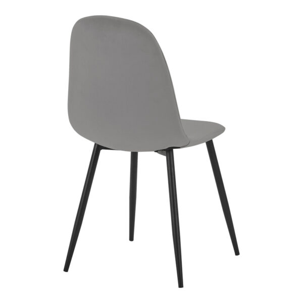 Τραπεζαρία Gustas-Bella pakoworld σετ 5τμχ  λευκό μαρμάρου sintered stone-γκρι βελούδο 120x60x75εκ - Image 3