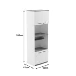 Ντουλάπα κουζίνας Rowan pakoworld σε λευκή-sonoma απόχρωση 60x42x182εκ - Image 7