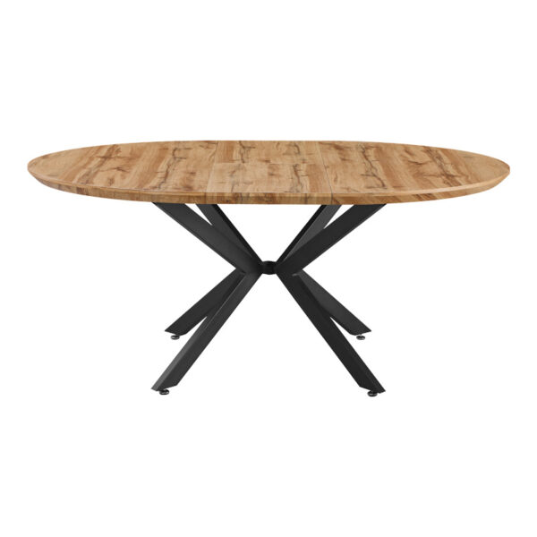 Τραπέζι επεκτεινόμενο Edina pakoworld mdf σε sonoma απόχρωση με μαύρα μεταλλικά πόδια 130-170x130x75εκ - Image 3