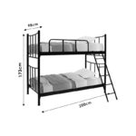 Κρεβάτι-κουκέτα Winston pakoworld μεταλλικό μαύρο gloss 90x190εκ - Image 3