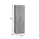 Ντουλάπα Jonar pakoworld δίφυλλη oak μελαμίνης 60x42x180εκ - Image 4