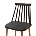 Σκαμπό μπαρ Aurora pakoworld PP μαύρο-φυσικό πόδι 42x49x109εκ - Image 5