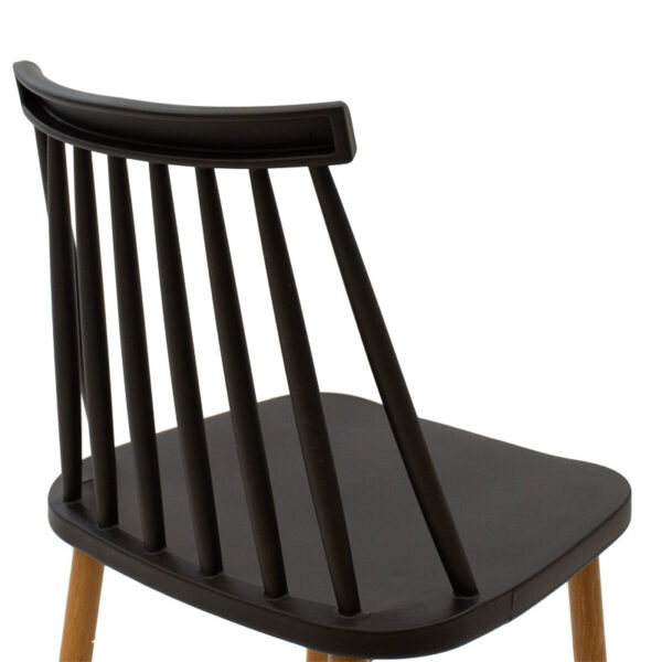 Σκαμπό μπαρ Aurora pakoworld PP μαύρο-φυσικό πόδι 42x49x109εκ - Image 6