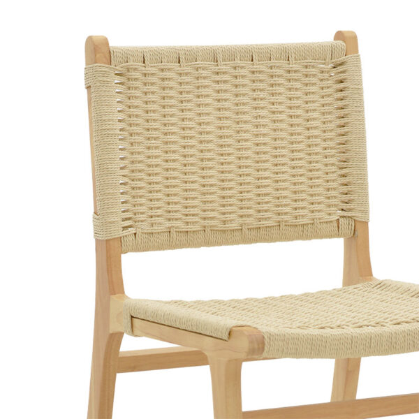 Καρέκλα Julien pakoworld rubberwood φυσικό-έδρα φυσικό σχοινί 61x54x85εκ - Image 6