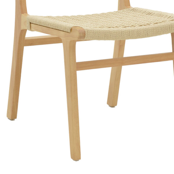 Καρέκλα Julien pakoworld rubberwood φυσικό-έδρα φυσικό σχοινί 61x54x85εκ - Image 7