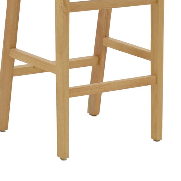 Σκαμπό μπαρ Julien pakoworld rubberwood φυσικό-έδρα φυσικό σχοινί 45x46x95εκ - Image 7