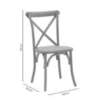 Καρέκλα Dylon pakoworld στοιβαζόμενη white wash ξύλο οξιάς-έδρα φυσικό rattan 48x52x89εκ - Image 9