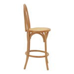 Σκαμπό μπαρ Thonet pakoworld φυσικό ξύλο οξιάς-έδρα φυσικό rattan 41x50x105εκ - Image 3
