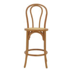 Σκαμπό μπαρ Thonet pakoworld φυσικό ξύλο οξιάς-έδρα φυσικό rattan 41x50x105εκ - Image 4