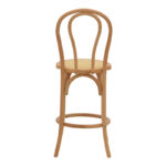Σκαμπό μπαρ Thonet pakoworld φυσικό ξύλο οξιάς-έδρα φυσικό rattan 41x50x105εκ - Image 5