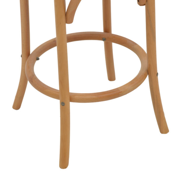 Σκαμπό μπαρ Thonet pakoworld φυσικό ξύλο οξιάς-έδρα φυσικό rattan 41x50x105εκ - Image 8