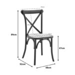Καρέκλα Dylon pakoworld στοιβαζόμενη ξύλο οξιάς-rattan άβαφη 48x52x89εκ - Image 2