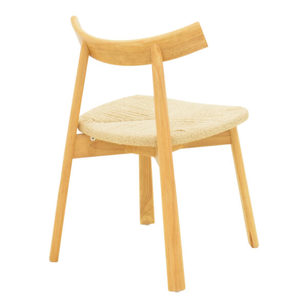 Καρέκλα Clareta pakoworld rubberwood-σχοινί σε φυσική απόχρωση 53x55x79εκ - Image 3