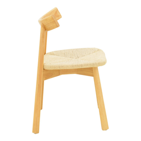 Καρέκλα Clareta pakoworld rubberwood-σχοινί σε φυσική απόχρωση 53x55x79εκ - Image 4