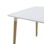 Τραπέζι Natali pakoworld MDF λευκό-πόδια φυσικό 80x80x76εκ - Image 3