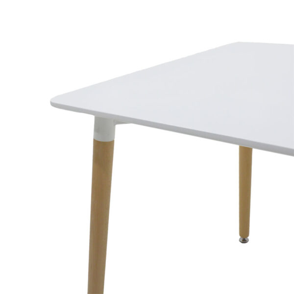 Τραπέζι Natali pakoworld MDF λευκό-πόδια φυσικό 80x80x76εκ - Image 3