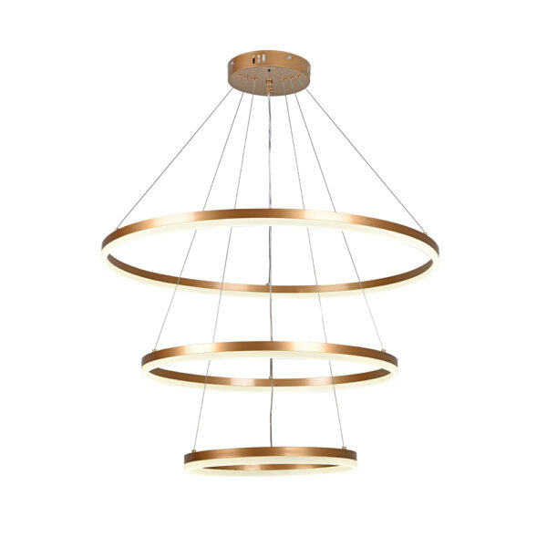 Inlight Κρεμαστό φωτιστικό LED 100W 3CCT (by switch on base) D:60cm (6095-A-Golden) - Image 4