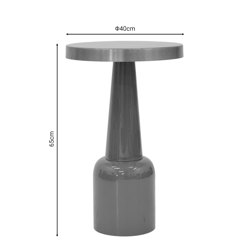 287-000007-3 Βοηθητικό τραπέζι Easyful Inart σάπιο μήλο-χρυσό μέταλλο Φ40x65εκ - Image 4