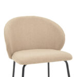 Καρέκλα Olympian pakoworld ύφασμα σε μπεζ απόχρωση με μαύρο μεταλλικό πόδι 50x55x83εκ - Image 6
