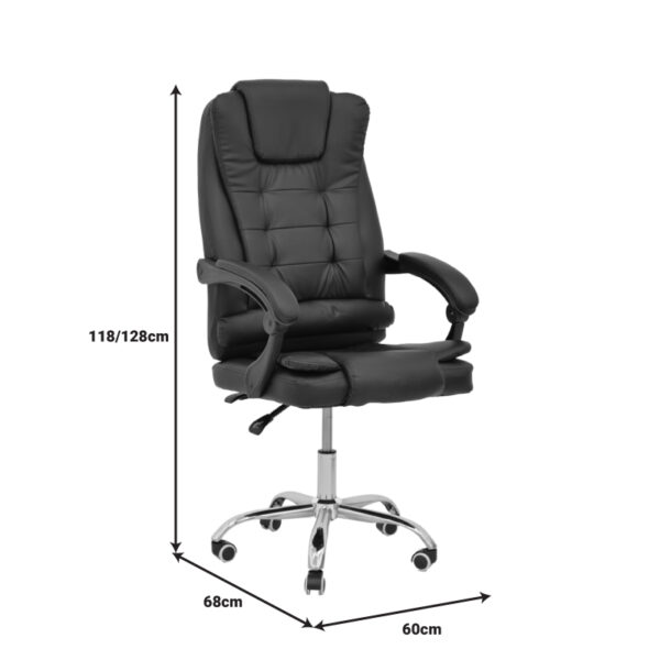 Καρέκλα γραφείου διευθυντή Toronsi pakoworld μαύρο pu 60x68x128εκ - Image 9