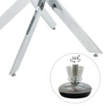 Τραπέζι Antoro pakoworld γυαλί και μεταλλικά πόδια σε απόχρωση χρωμίου Φ80x75εκ - Image 5