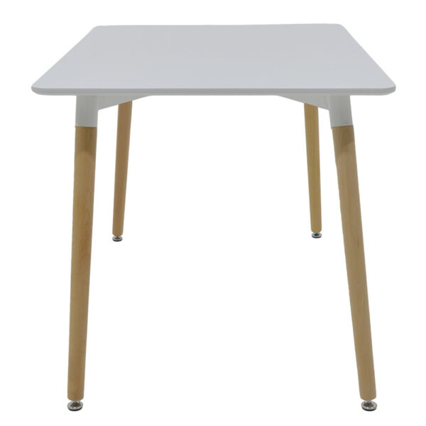 Τραπέζι Natali pakoworld MDF λευκό-πόδια φυσικό 120x80x76εκ - Image 2