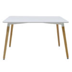 Τραπέζι Natali pakoworld MDF λευκό-πόδια φυσικό 120x80x76εκ - Image 3