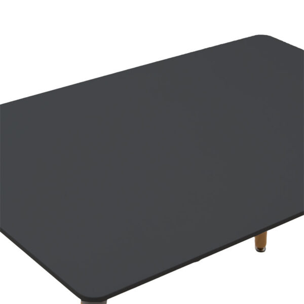 Τραπέζι Natali pakoworld MDF μαύρο-πόδια φυσικό 120x80x76εκ - Image 3