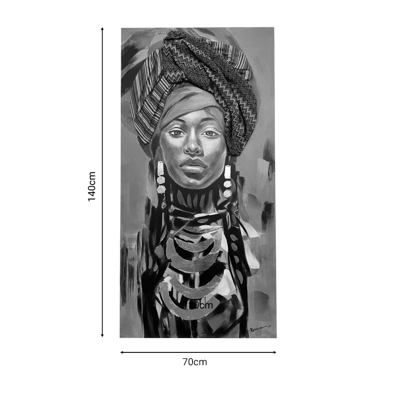 301-000005-1 Πίνακας σε καμβά Afro 3D Inart 70x3x140εκ - Image 2