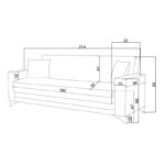 Καναπές-κρεβάτι με αποθηκευτικό χώρο διθέσιος Vox pakoworld κρεμ ύφασμα 154x82x83εκ - Image 8