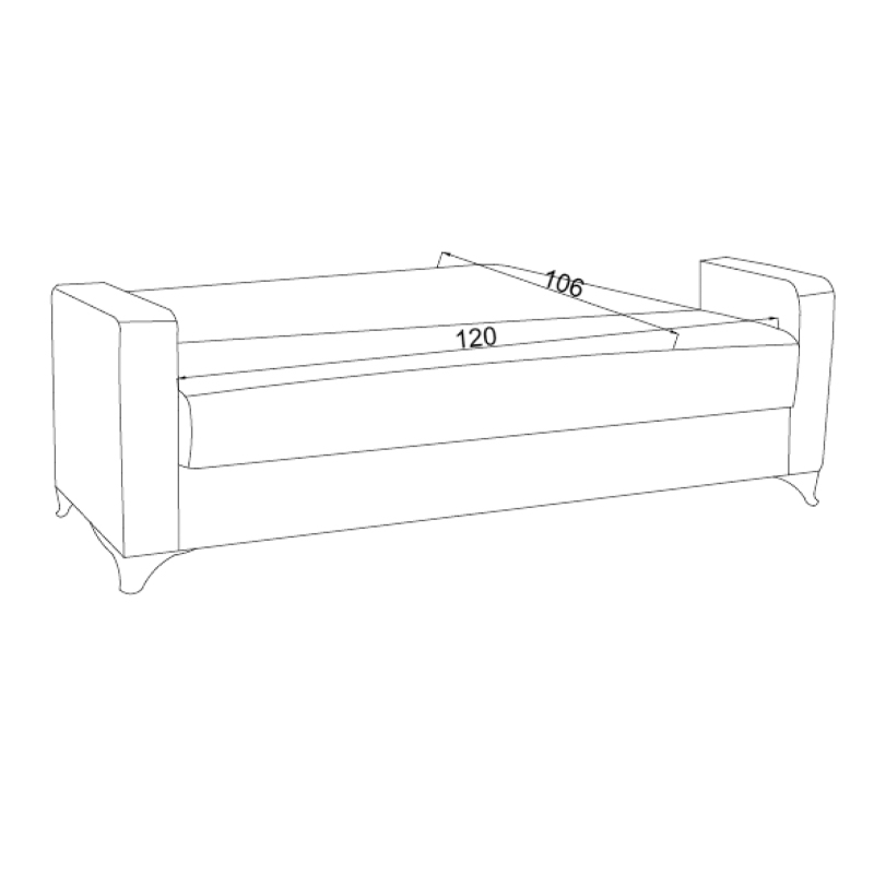 328-000012-8 Καναπές-κρεβάτι με αποθηκευτικό χώρο διθέσιος Vox pakoworld κρεμ ύφασμα 154x82x83εκ - Image 9